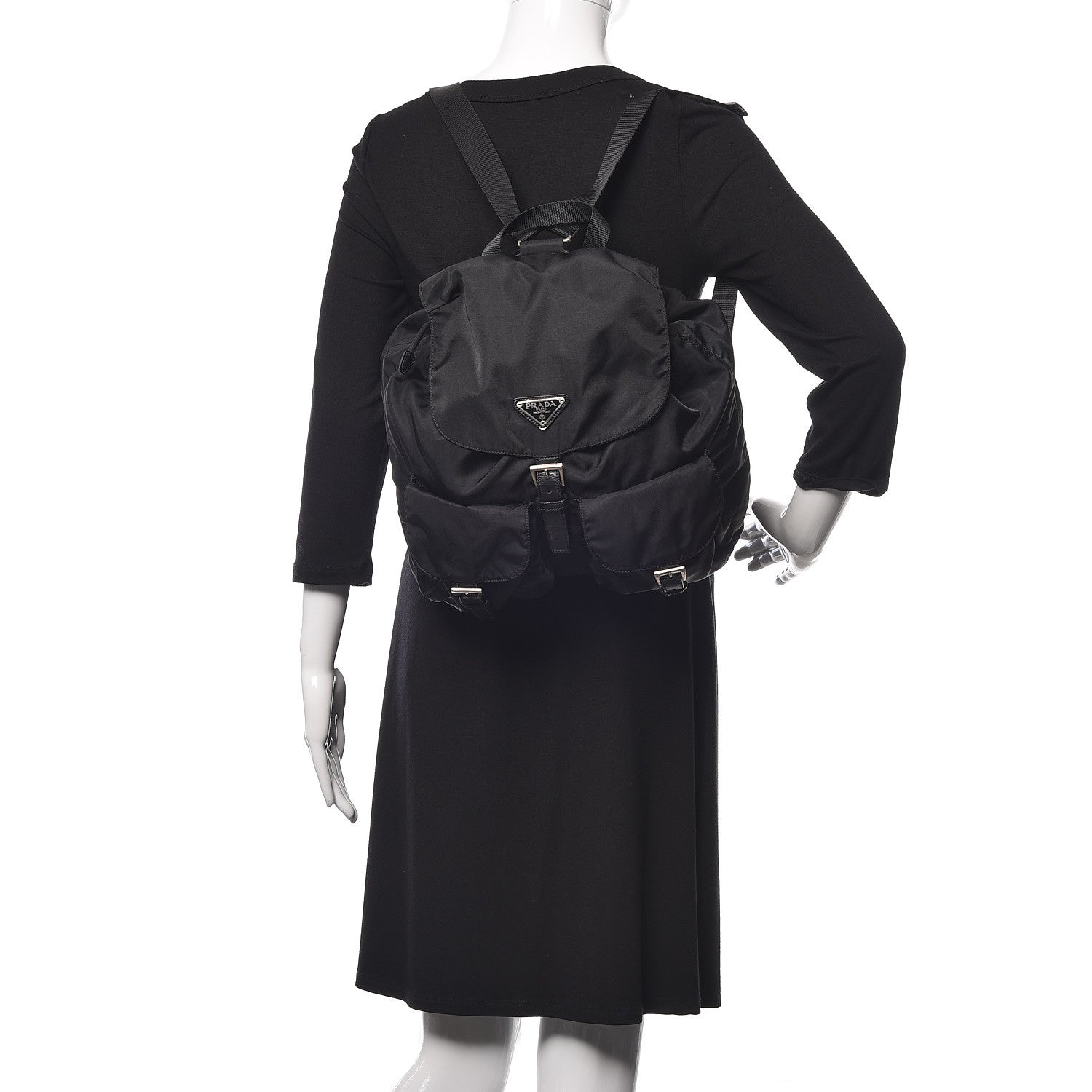 Prada Nylon Vela Medium Backpack Black 2 of 18
