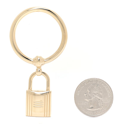Hermes Permabrass Loop Charms Cadenas Scarf Ring Gold 2 of 4