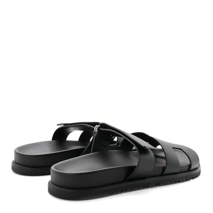 Hermes Calfskin Womens Chypre Sandals 39 Black 5 of 9