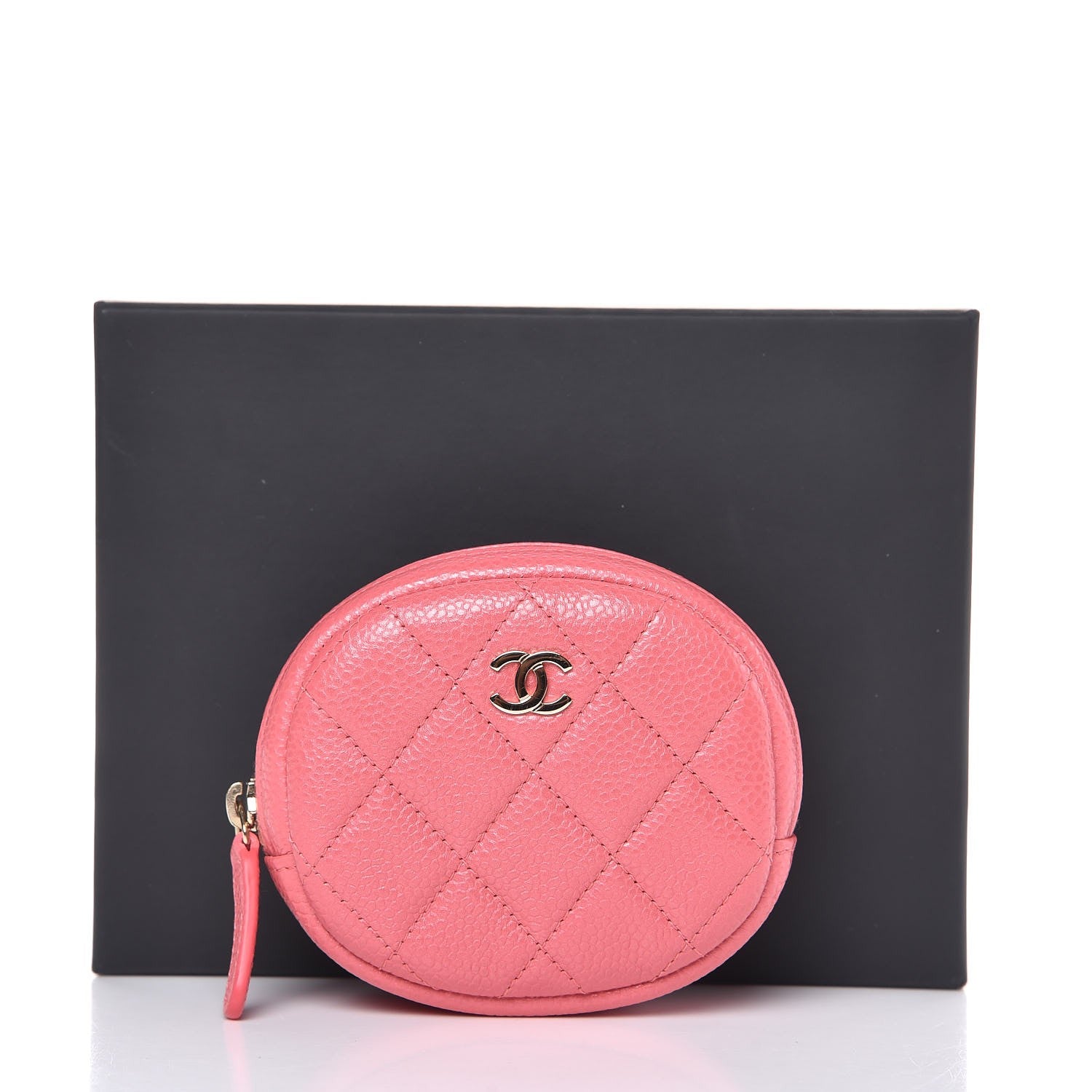 Chanel Caviar Quilted Zip Around Classic Coin Purse Pink 8 of 8