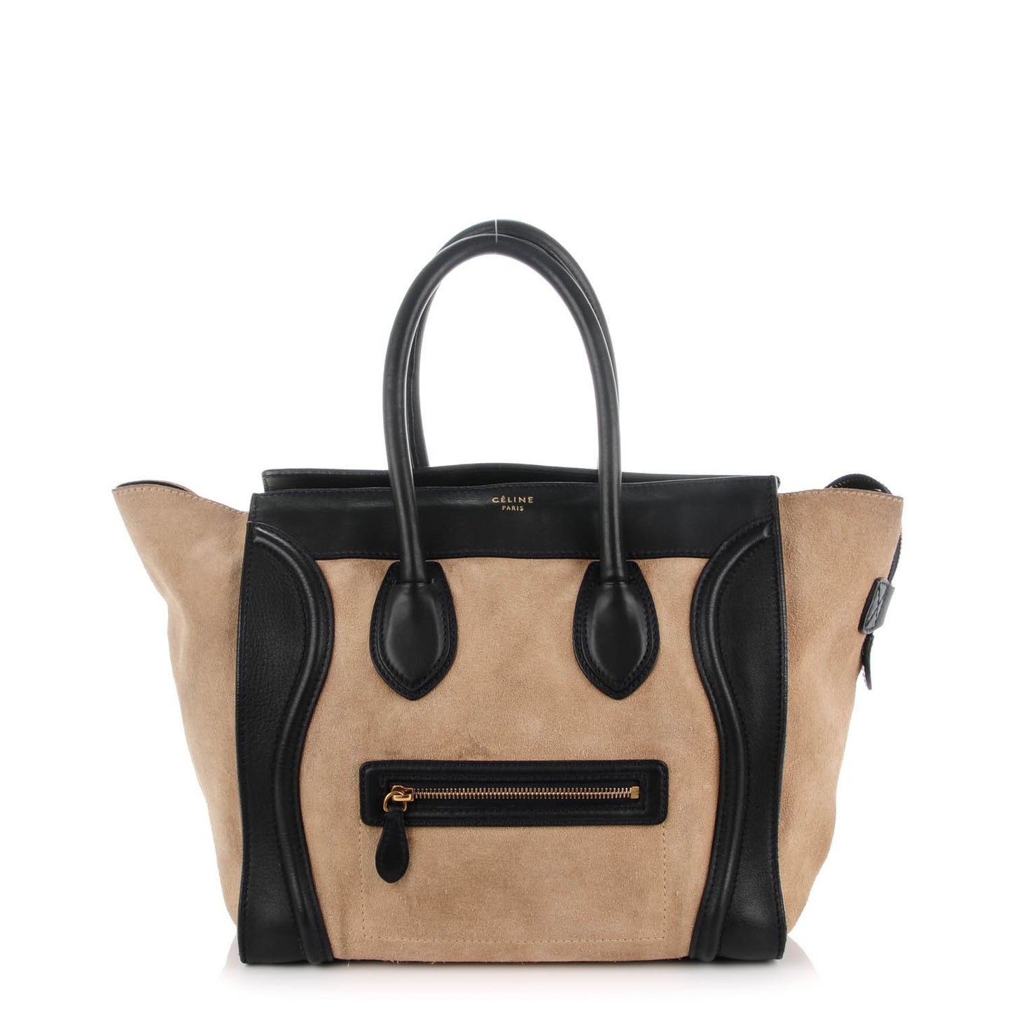 Smooth Calfskin Suede Mini Bi-Color Luggage Navy Dune