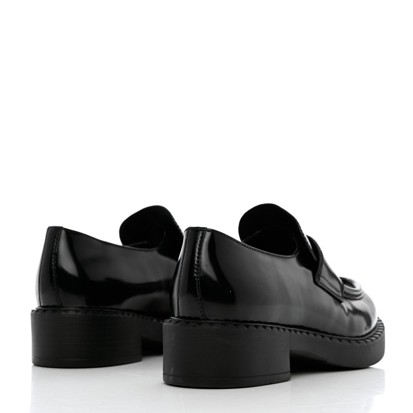 Spazzolato Metal Triangle Logo 50mm Loafers 37 Black