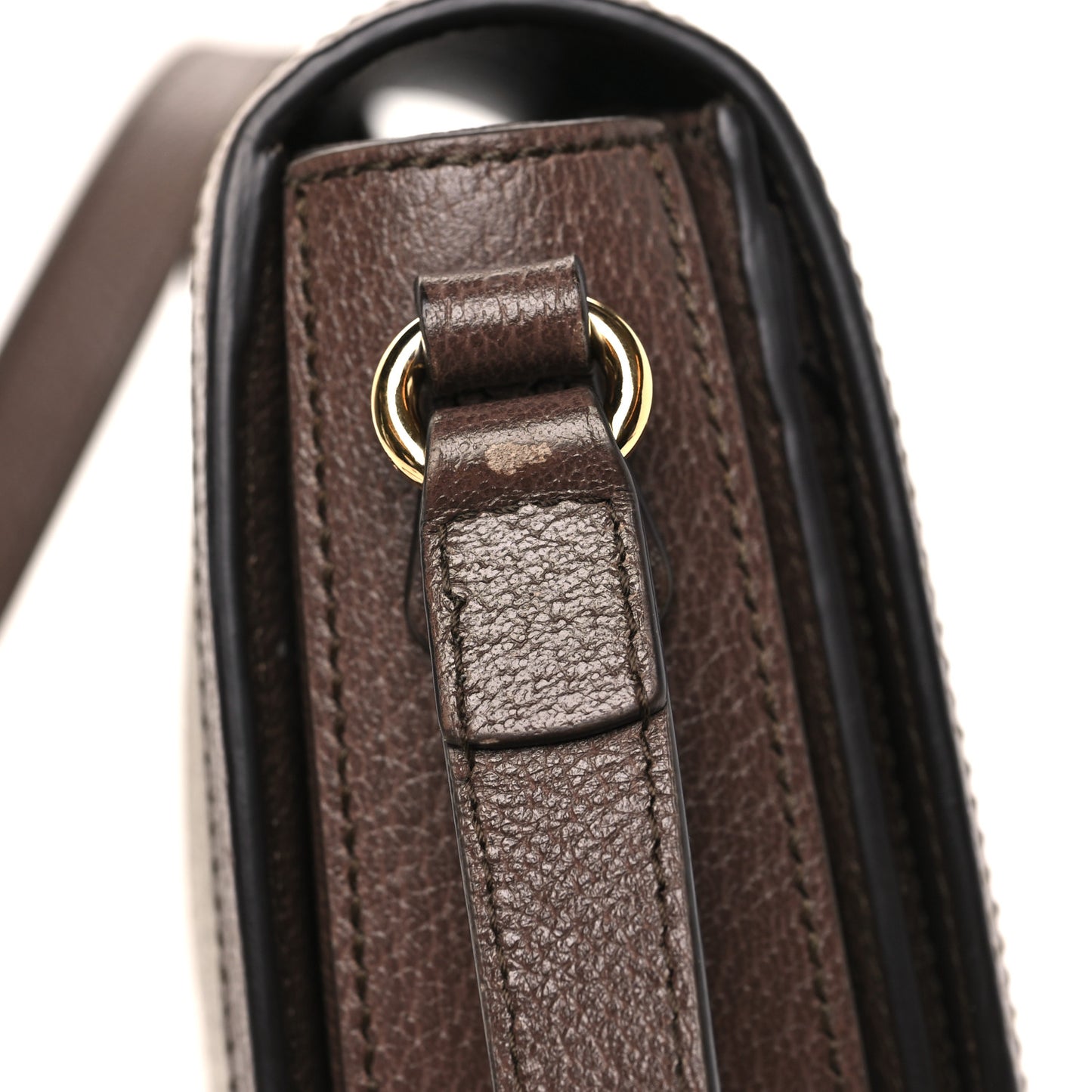 GG Supreme Monogram Web Small Ophidia Flap Messenger Bag Brown