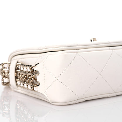Chanel Lambskin Quilted Mini Chain Rows Flap White 7 of 9