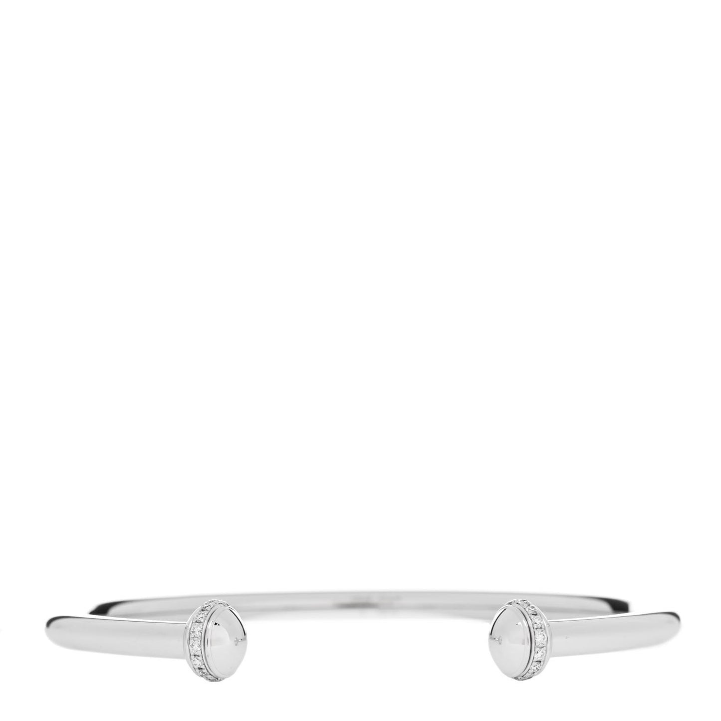 18K White Gold Diamond Possession Open Bangle Bracelet