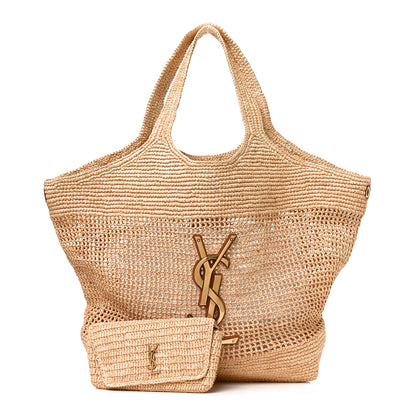 Saint Laurent Raffia Icare Shopping Tote Natural 3 of 11
