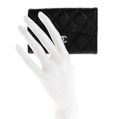 Chanel Caviar Quilted Flap Card Holder Wallet Black 2 of 9