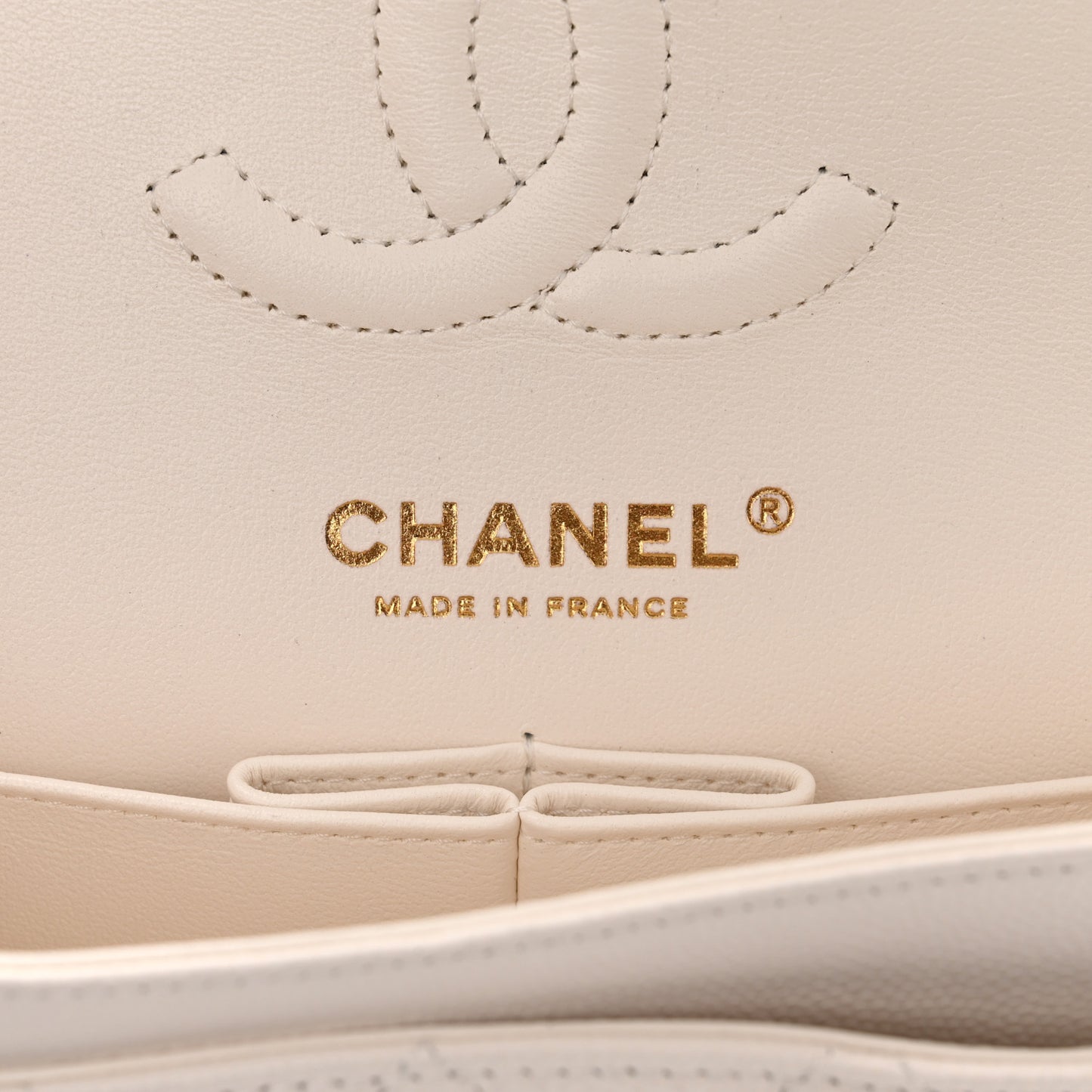Caviar Quilted Small Double Flap White