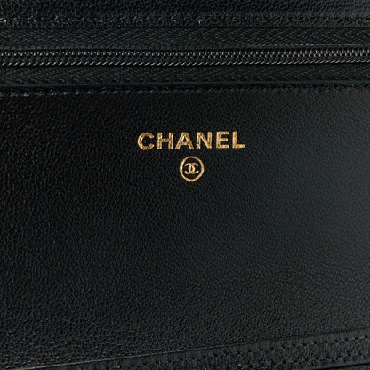 Chanel Lambskin Quilted CC Wallet On Chain WOC Black 6 of 13