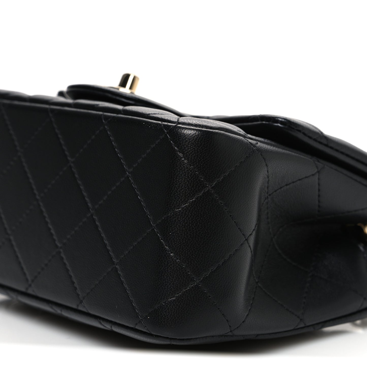 Lambskin Quilted Mini Square Flap Black