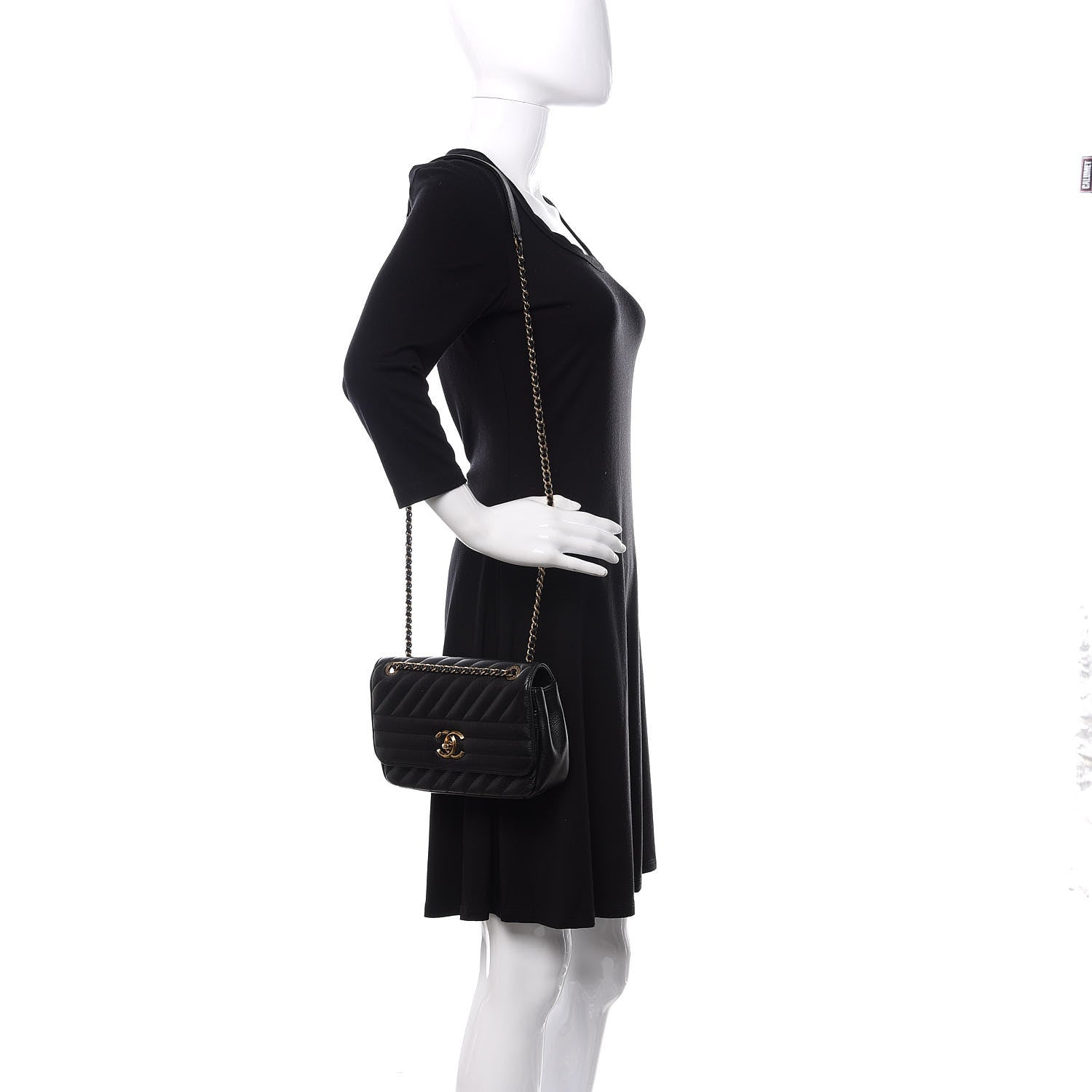 Chanel Shiny Goatskin Diagonal Quilted Small Flap Black 2 of 10