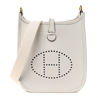 Hermes Taurillon Clemence Amazone Evelyne TPM New White 1 of 9