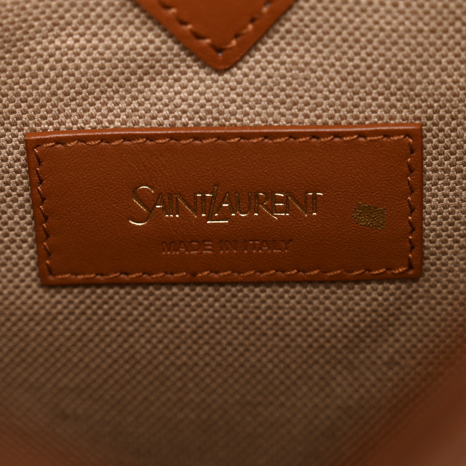Saint Laurent Smooth Calfskin Canvas Y Small Bucket Bag White Camel 7 of 12