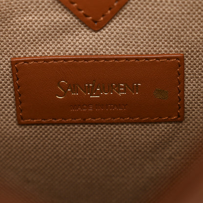 Saint Laurent Smooth Calfskin Canvas Y Small Bucket Bag White Camel 7 of 12