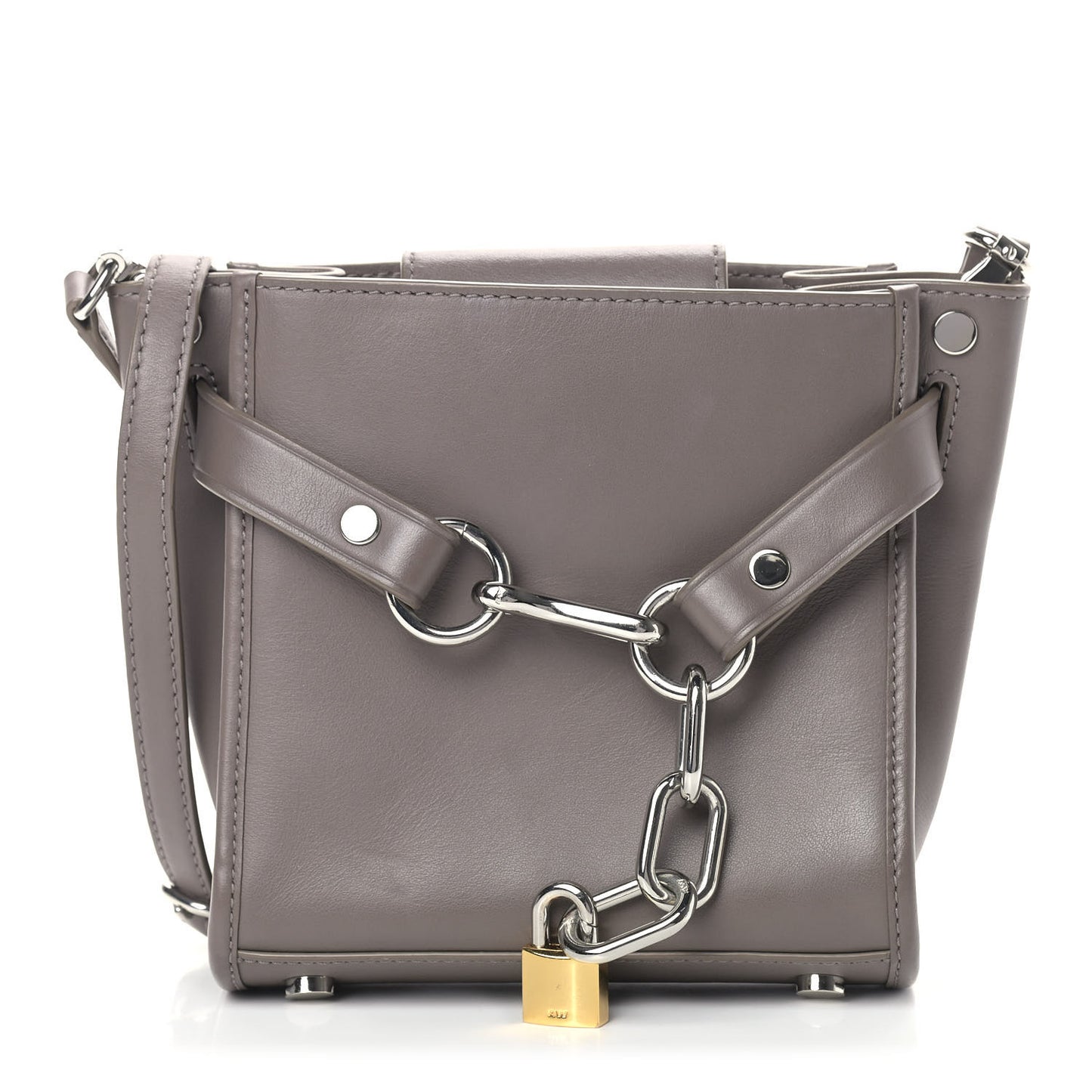 Calfskin Mini Attica Chain Crossbody Mink Grey