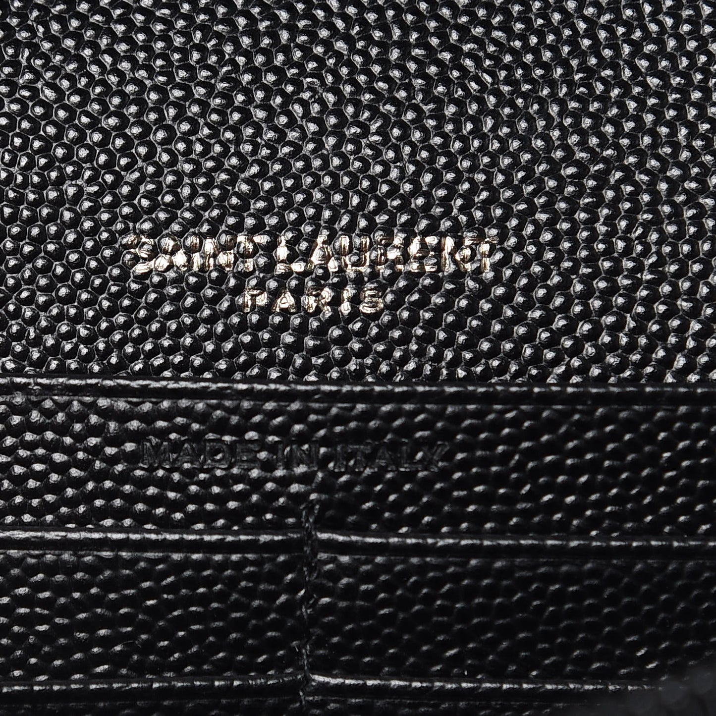 Grain De Poudre Matelasse Chevron Monogram Chain Wallet Black