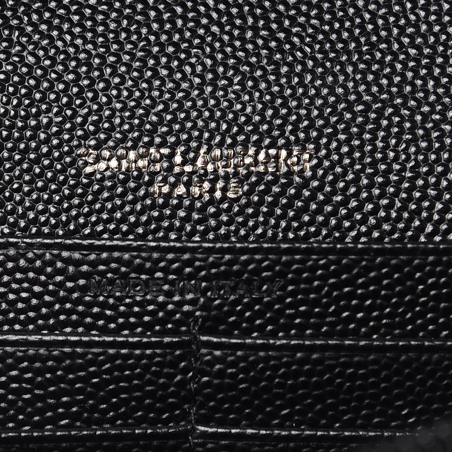 Saint Laurent Grain De Poudre Matelasse Chevron Monogram Chain Wallet Black 6 of 8