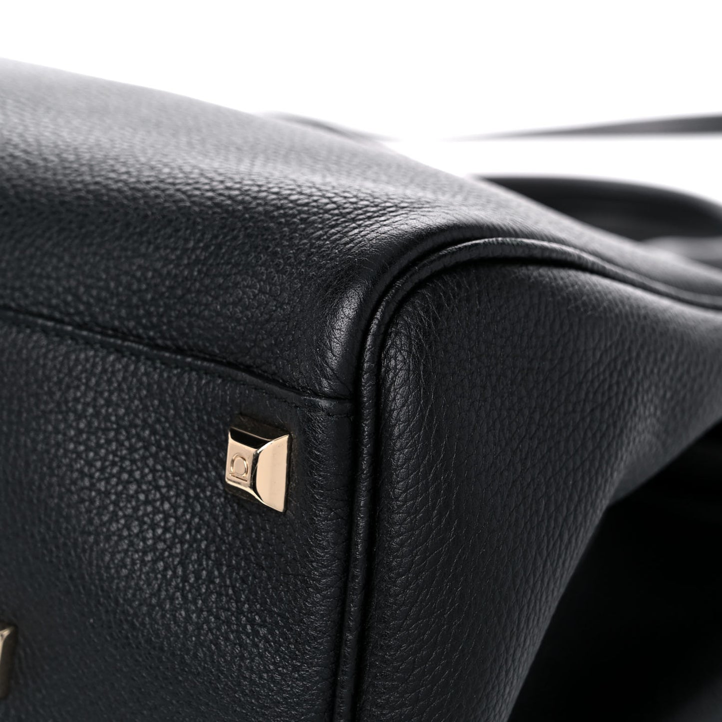 Hammered Calfskin Medium Studio Bag Black
