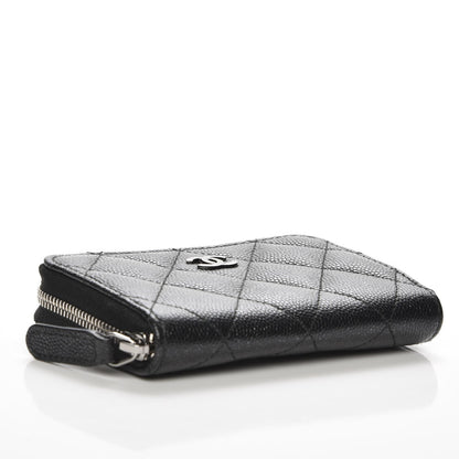 Chanel Iridescent Caviar Quilted Zip Coin Purse Black 4 of 10