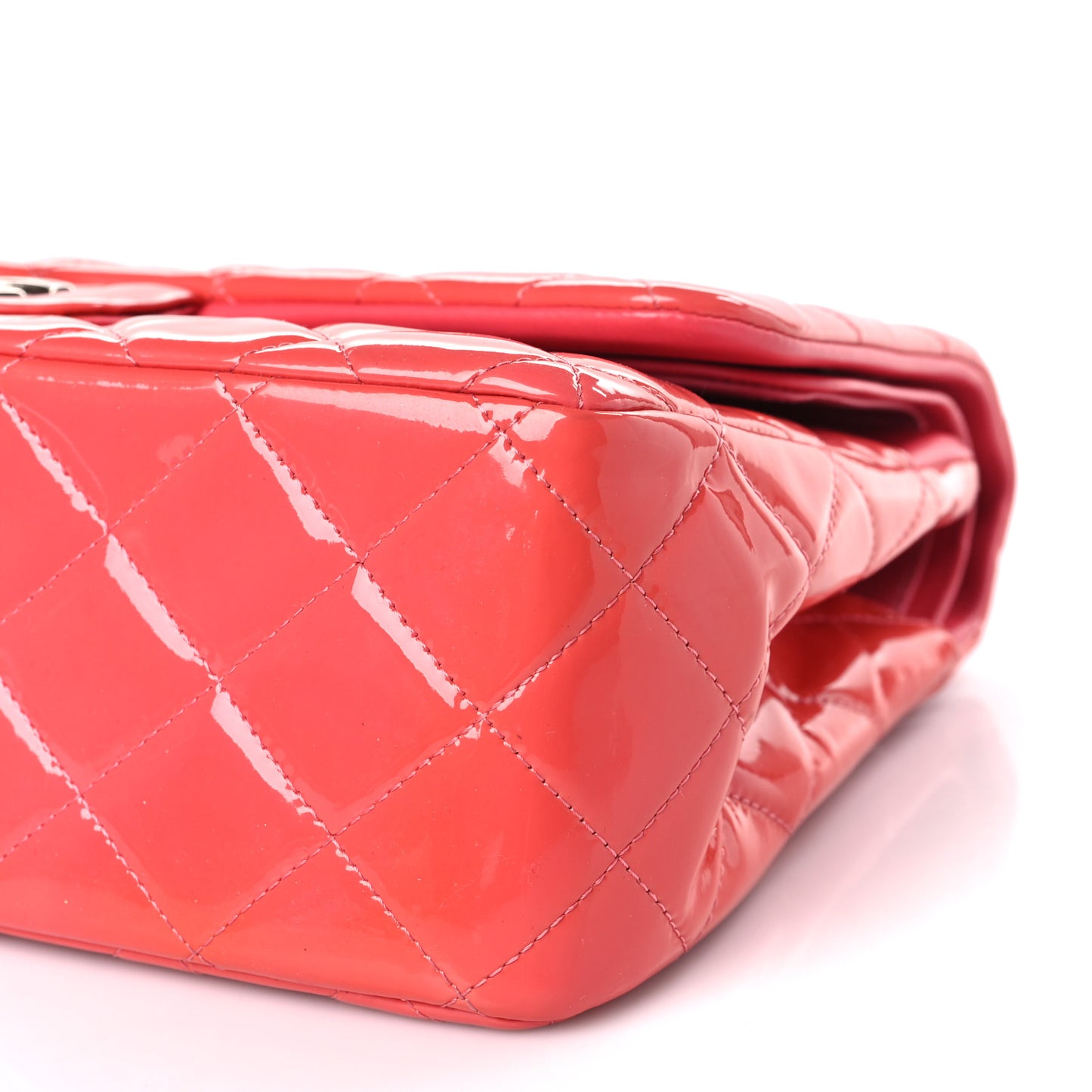 Patent Quilted Jumbo Double Flap Pink