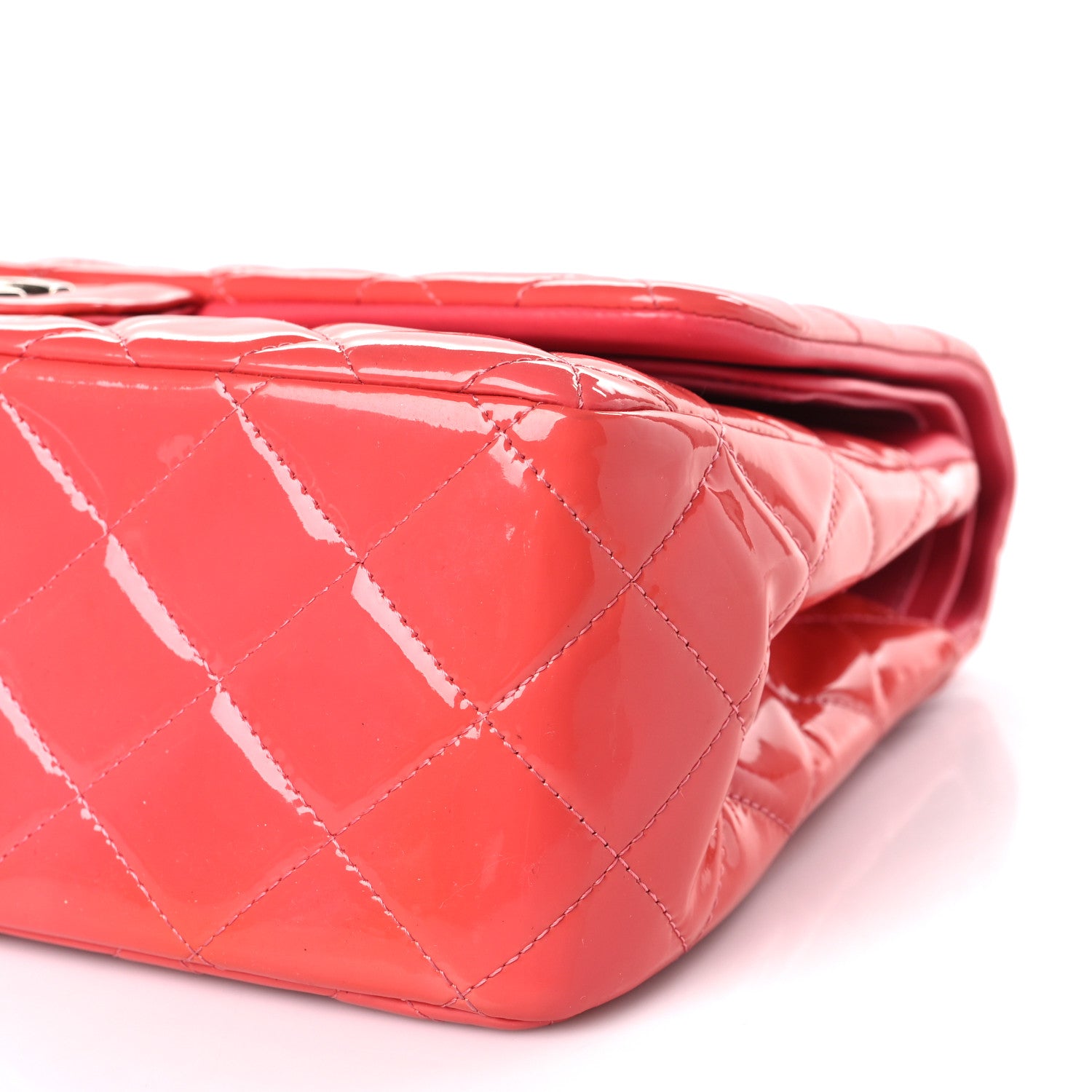 Chanel Patent Quilted Jumbo Double Flap Pink 9 of 9