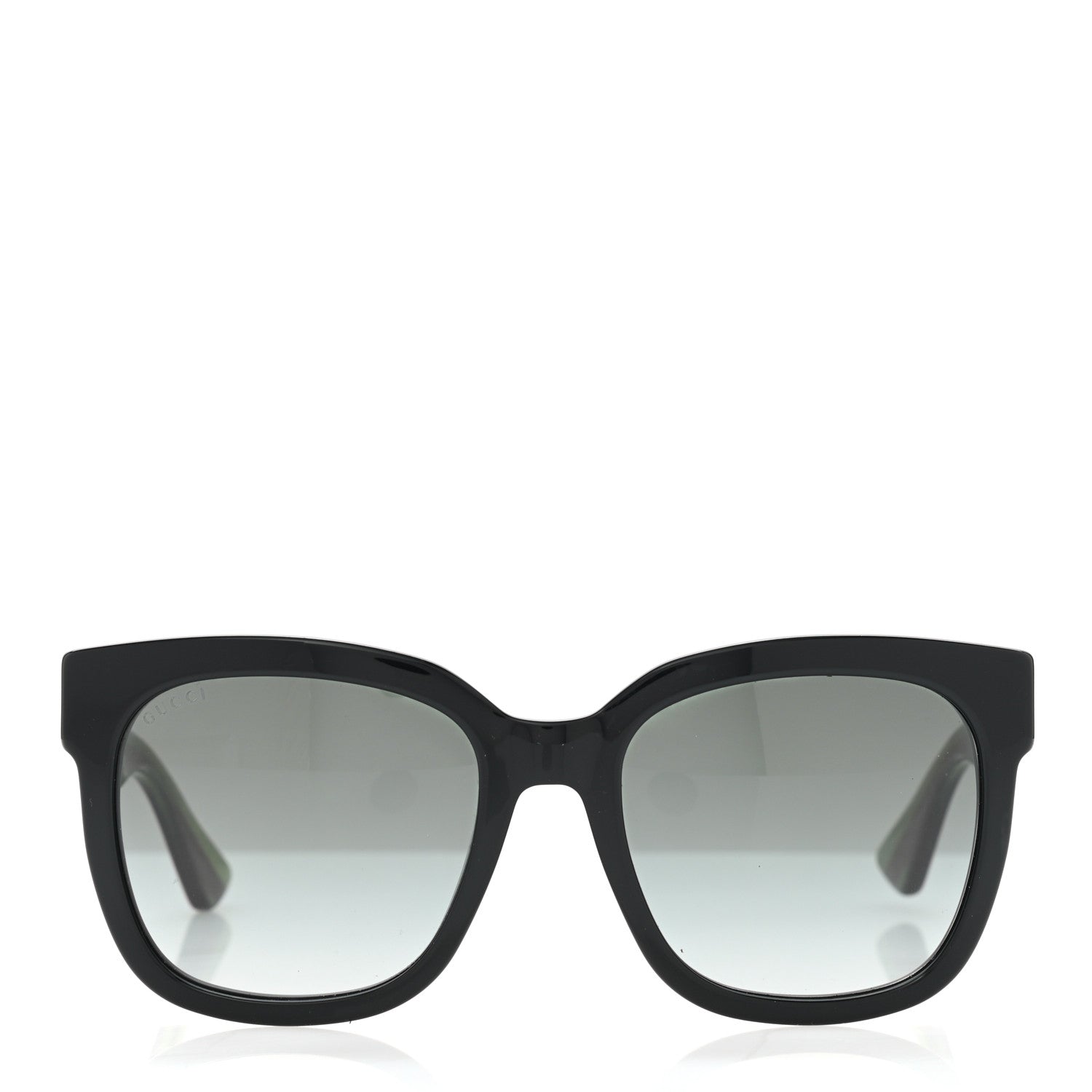 Gucci Acetate Square Frame Web Glitter Sunglasses GG0034S Black Green 2 of 8