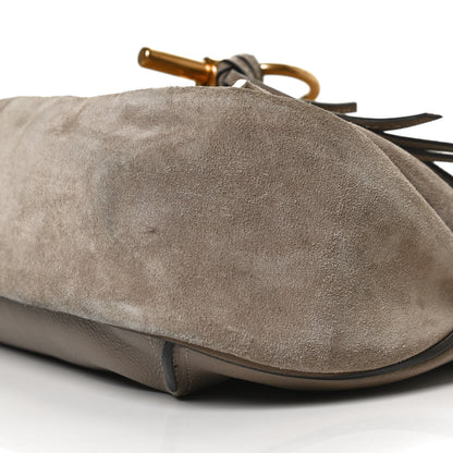 Chloe Suede Calfskin Small Lexa Shoulder Bag Motty Grey 10 of 12