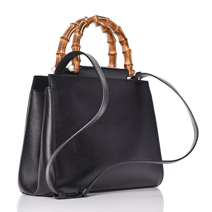 Gucci Nappa Bamboo Small Nymphaea Top Handle Bag Black 3 of 16