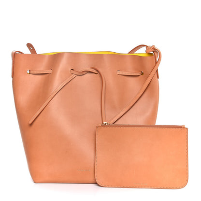 Mansur Gavriel Vegetable Tanned Calfskin Bucket Bag Cammello Sun 1 of 8