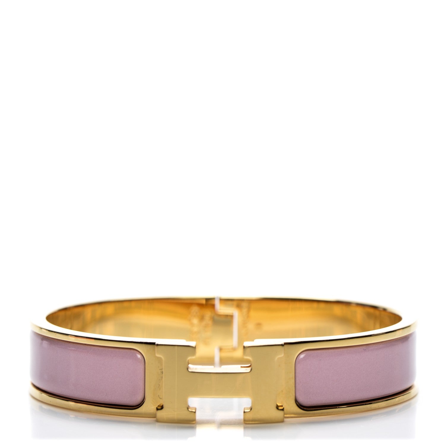 Hermes Enamel Narrow Clic Clac H Bracelet PM Rose Nacarat 1 of 6