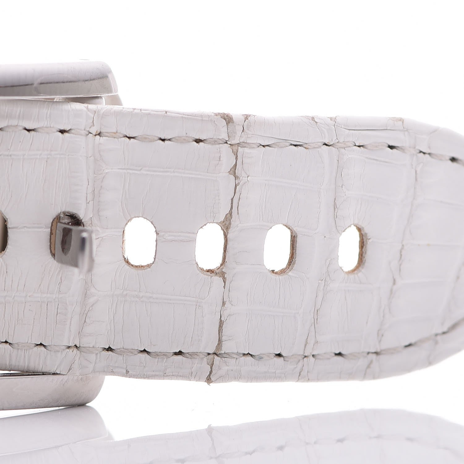 Cartier Stainless Steel Alligator 32mm Tank Divan Quartz Watch White 12 of 13