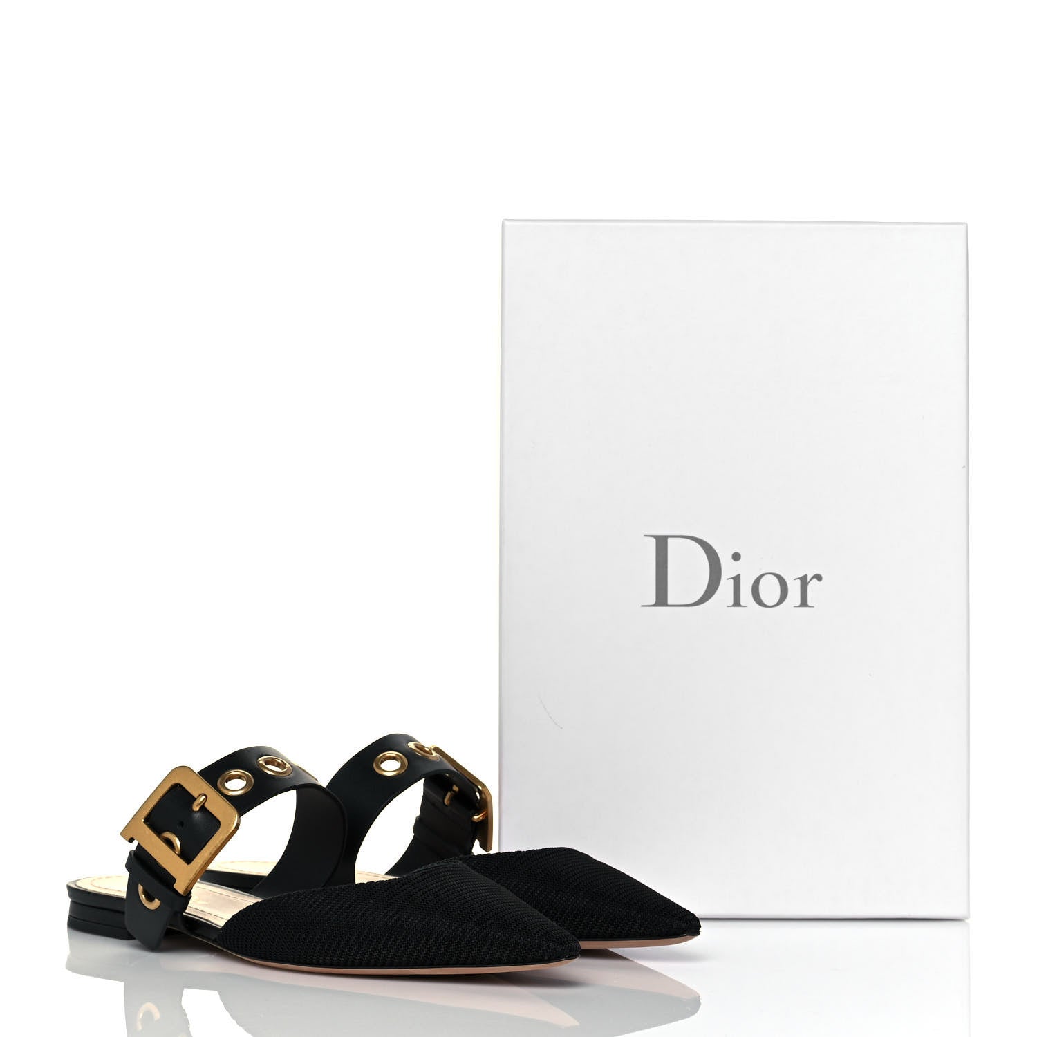 Christian Dior Technical Fabric D-Dior Ballerina Flat Mule 38.5 Black 8 of 8