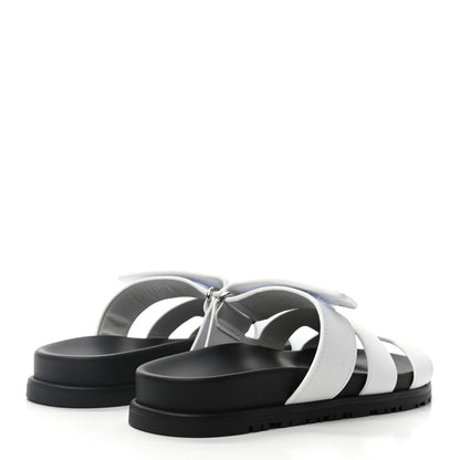 Hermes Calfskin Womens Chypre Sandals 36 White 4 of 8