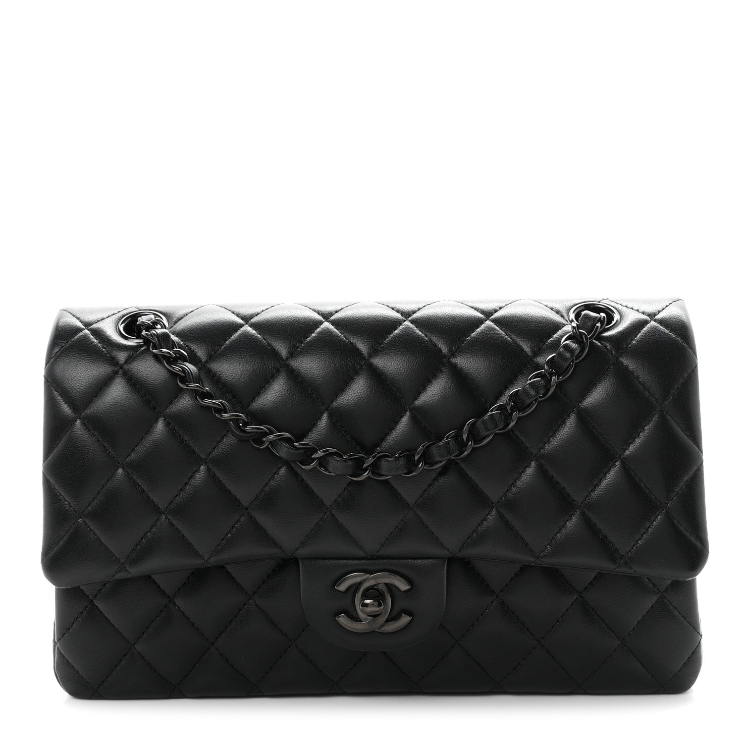 Chanel Lambskin Quilted Medium Double Flap So Black 1 of 11