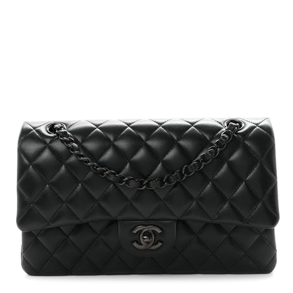 Chanel Lambskin Quilted Medium Double Flap So Black 1 of 11