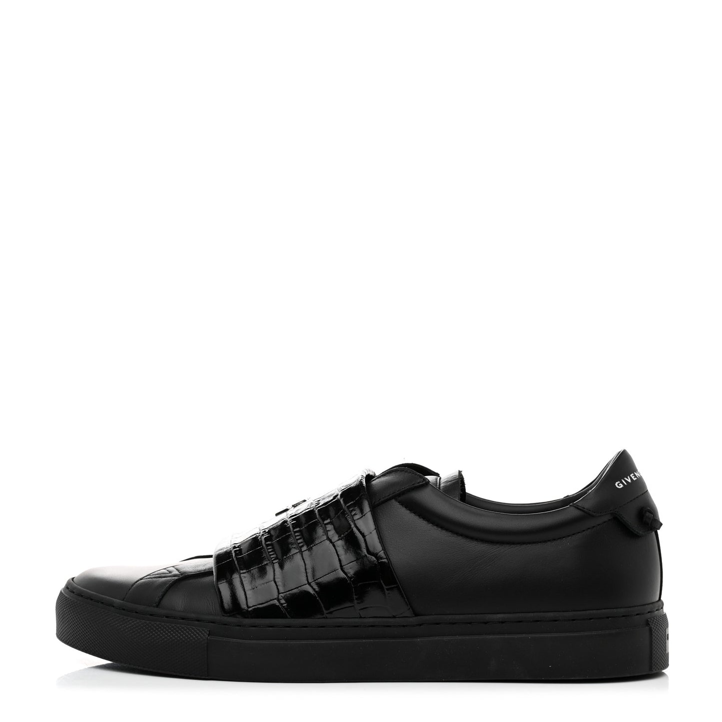 Calfskin Crocodile Embossed Mens Urban Street Sneakers 41 Black