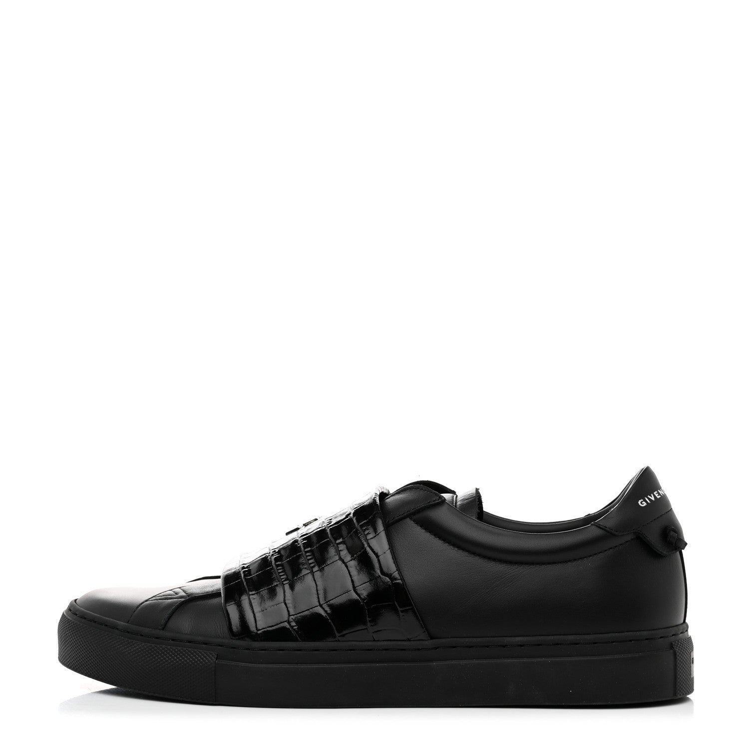 Givenchy Calfskin Crocodile Embossed Mens Urban Street Sneakers 41 Black 1 of 10