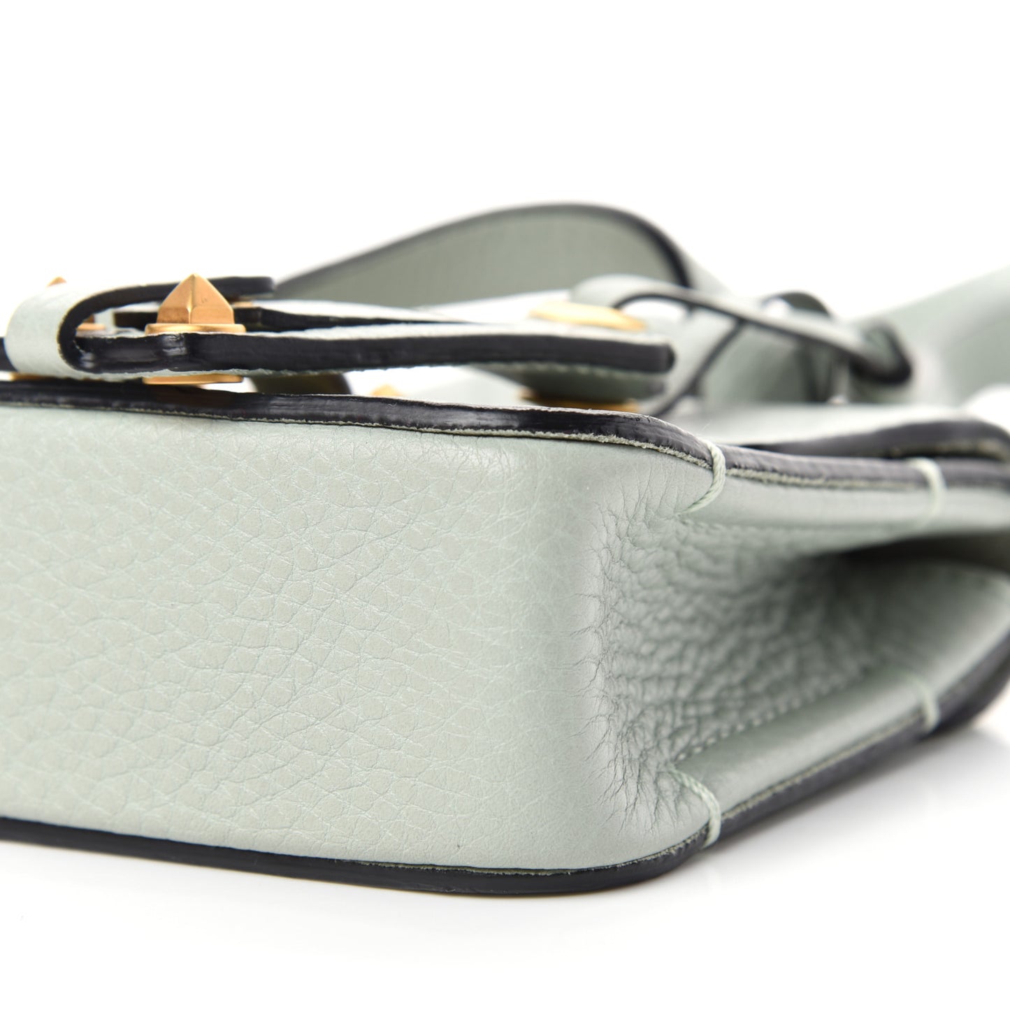 Pebbled Calfskin Shoulder Bag Water Green