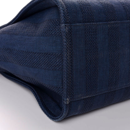 Chanel Mixed Fibers Striped Medium Deauville Tote Navy Blue 7 of 11