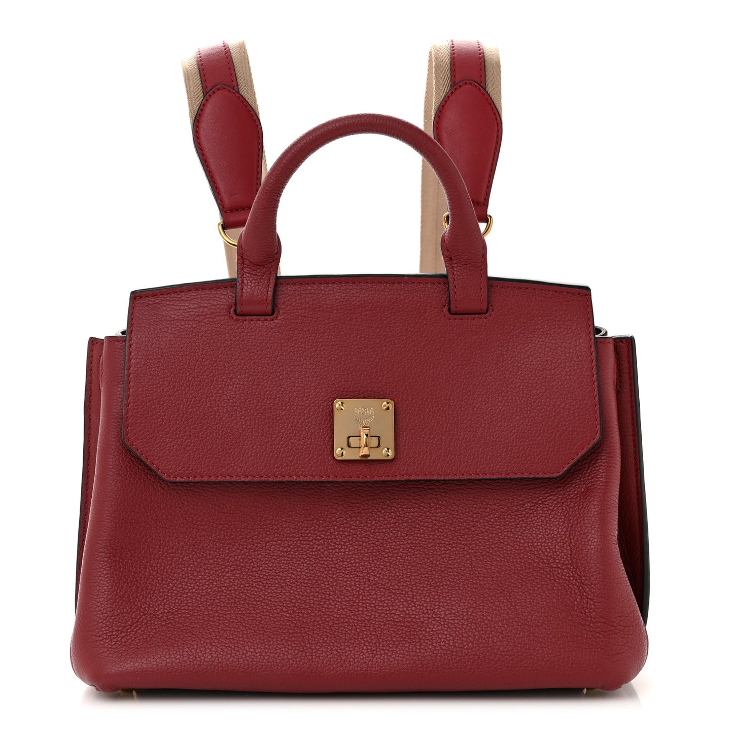 Grained Calfskin Medium Milla Convertible Backpack Scooter Red