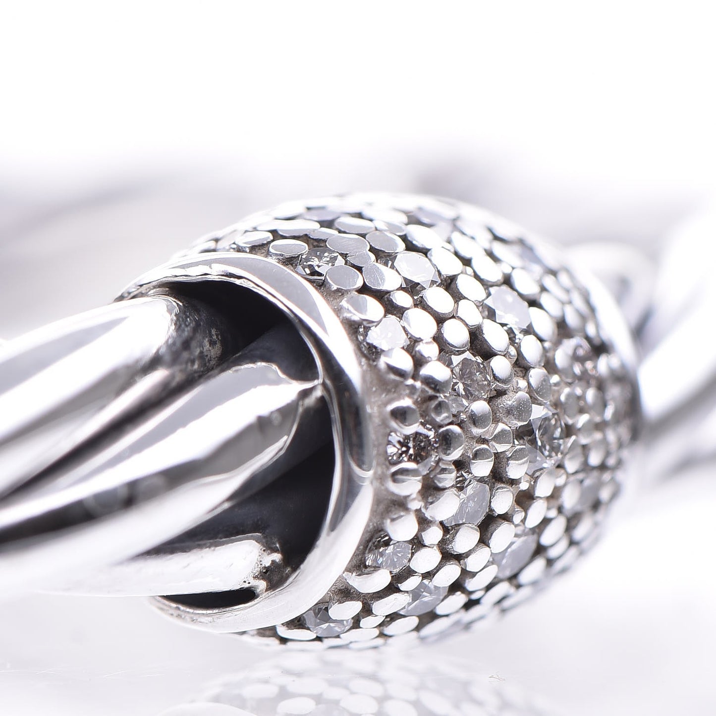Sterling Silver Diamond 6mm Moonlight Ice Hinged Bracelet