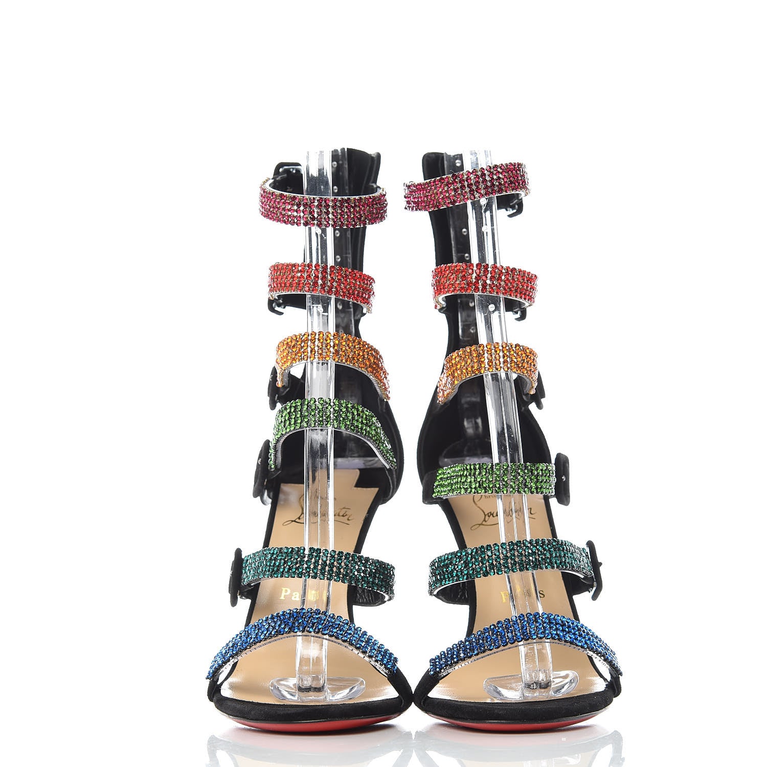 Christian Louboutin Veau Velours Raynibo Cage 110 Strappy Sandals 39 Black 2 of 7