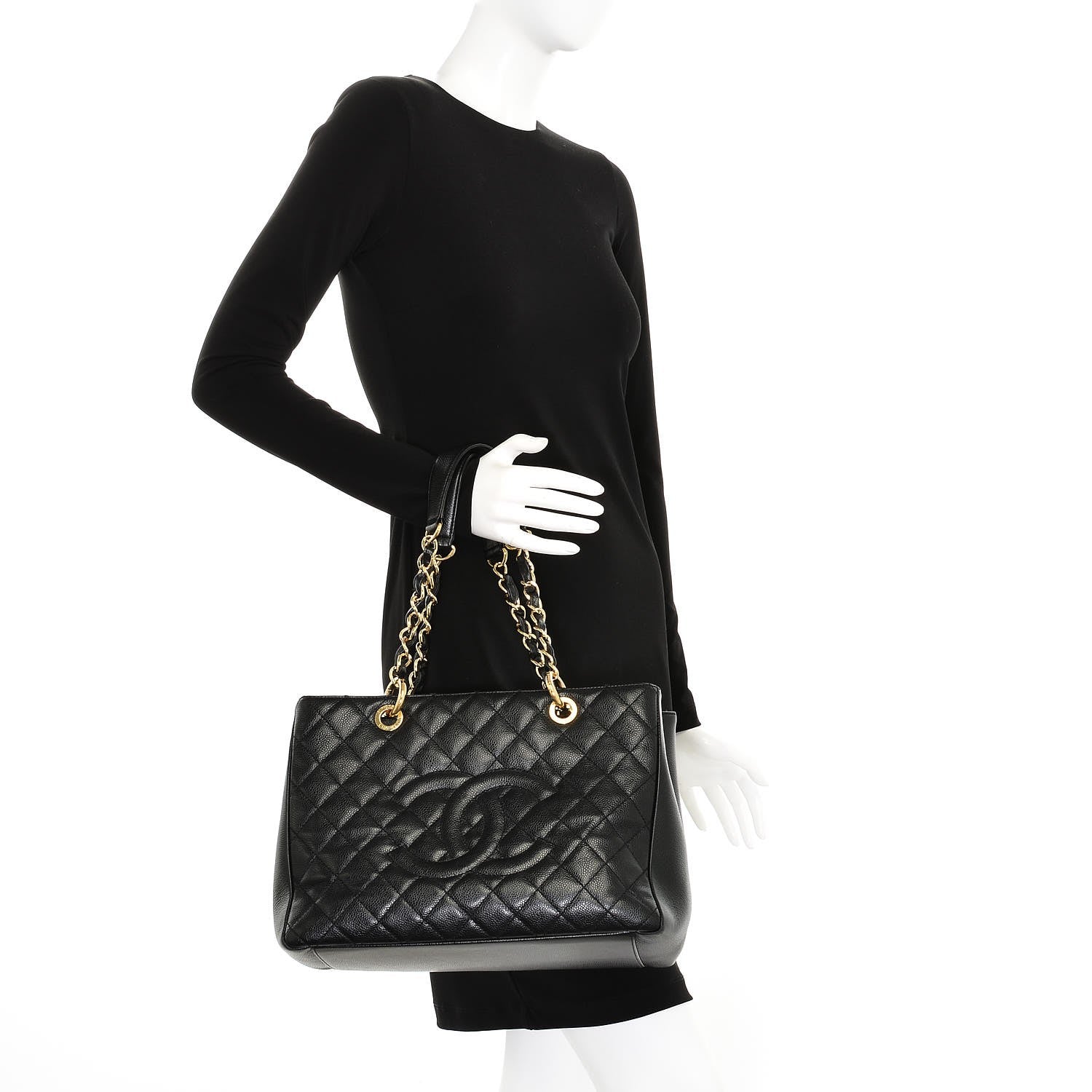 Chanel Caviar Grand Shopping Tote GST Black 2 of 7