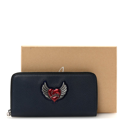 Christian Louboutin Calfskin Mexiloubi Panettone Zip Around Wallet Nuit 7 of 7