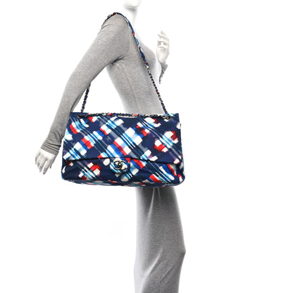Chanel Canvas Airline Printed XXL Travel Flap Bag Blue Red White 2 of 10