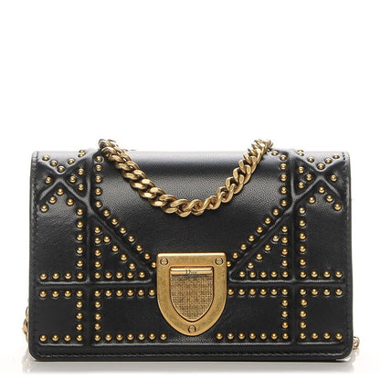 Christian Dior Lambskin Studded Micro Diorama Flap Bag Black 1 of 6