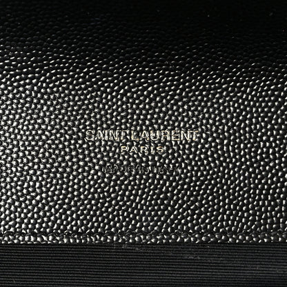 Saint Laurent Grain De Poudre Textured Mixed Matelasse Triquilt Monogram Clutch Black 6 of 9
