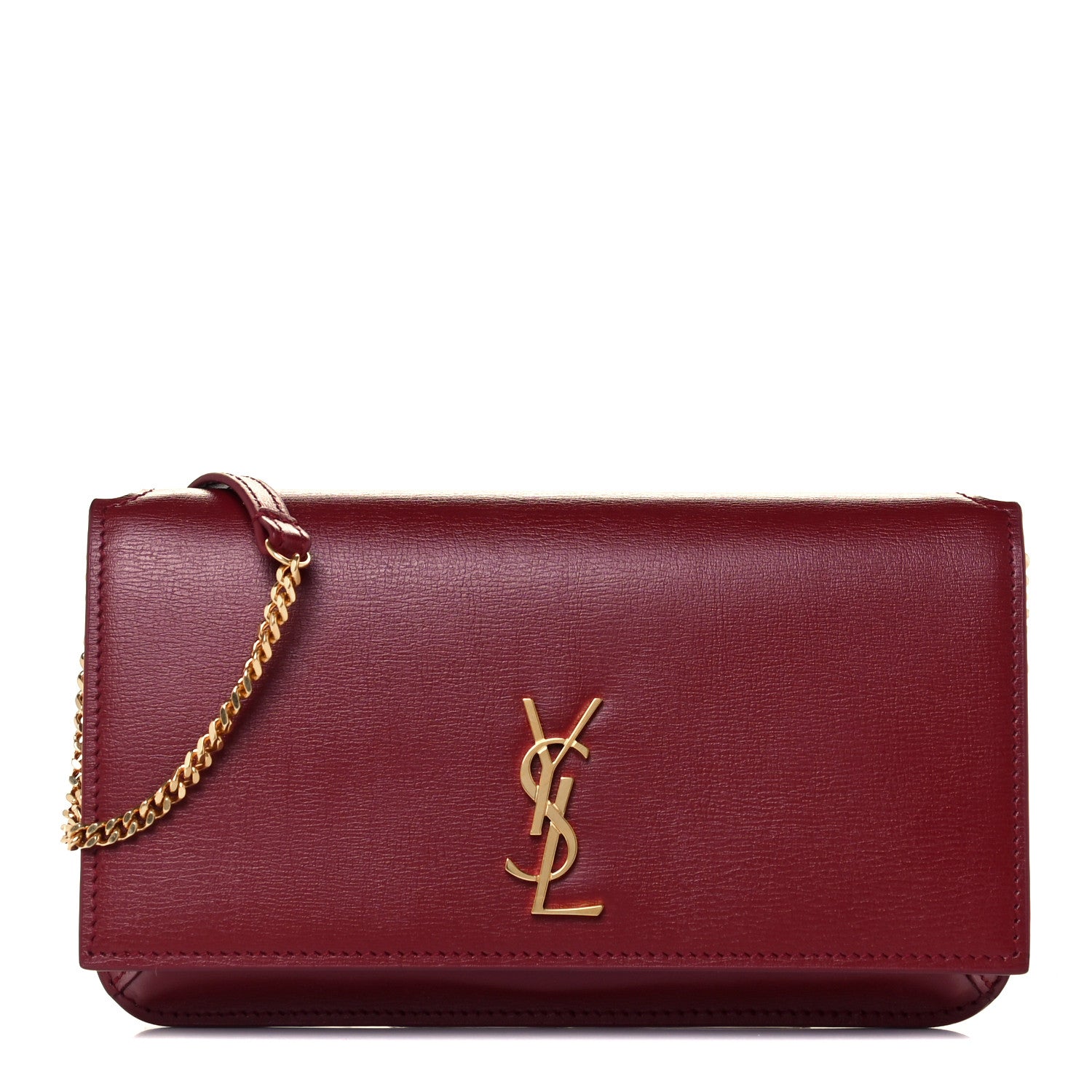 Saint Laurent Smooth Calfskin Monogram Phone Holder Crossbody Opyum Red 1 of 11