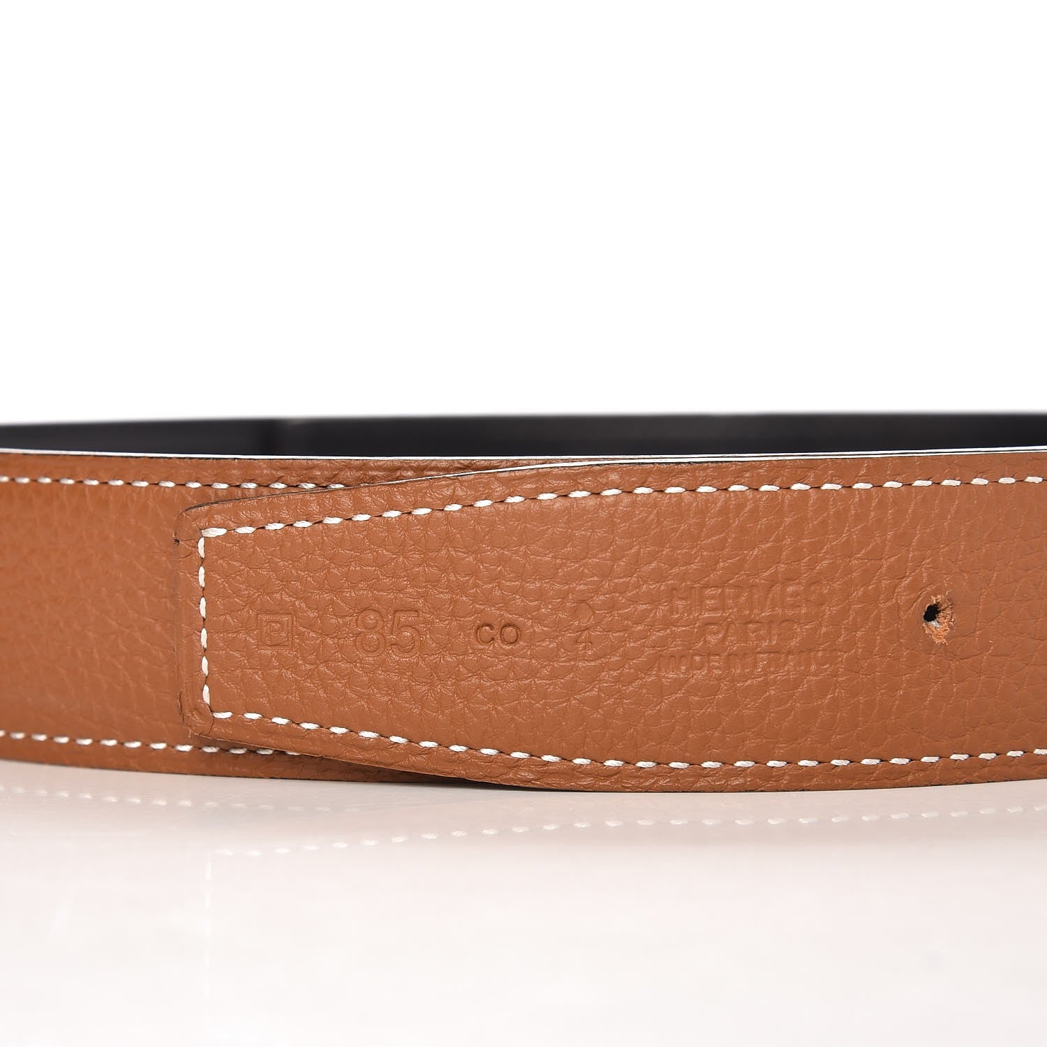 Hermes Box Togo 32mm Reversible Mirage Belt 85 Black Gold 3 of 7