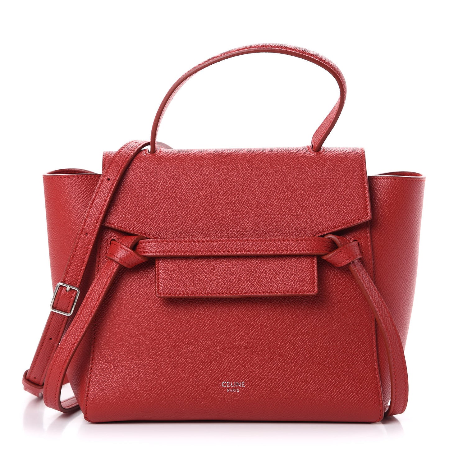 Grained Calfskin Nano Belt Bag Coquelicot